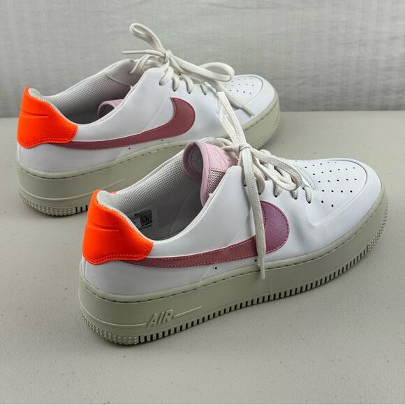 Nike Air Force 1 Sage Low White Leather/Digital Pink Sneakers Women’s 10 EUR 42 - Picture 8 of 10